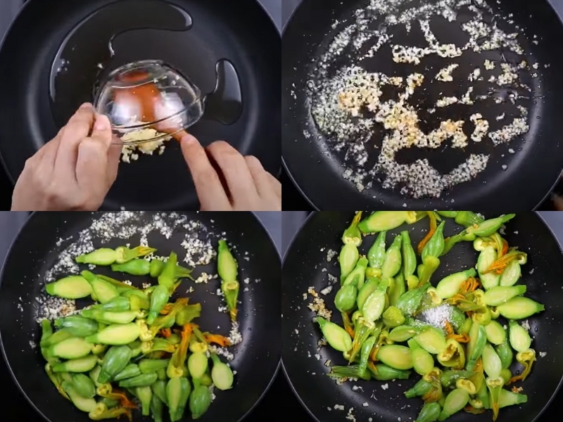 Các bước thực hiện món bí nụ xào tỏi 3