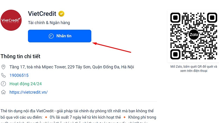tổng đài VietCredit (hình 5)
