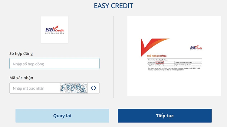 tra cứu hợp đồng Easy Credit (hình 8)