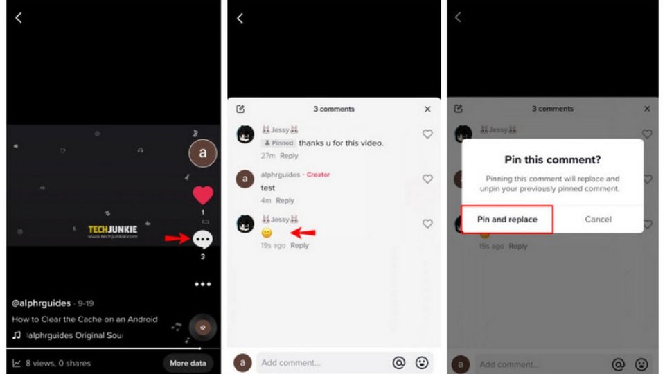 Cách ghim bình luận trên TikTok với iPhone