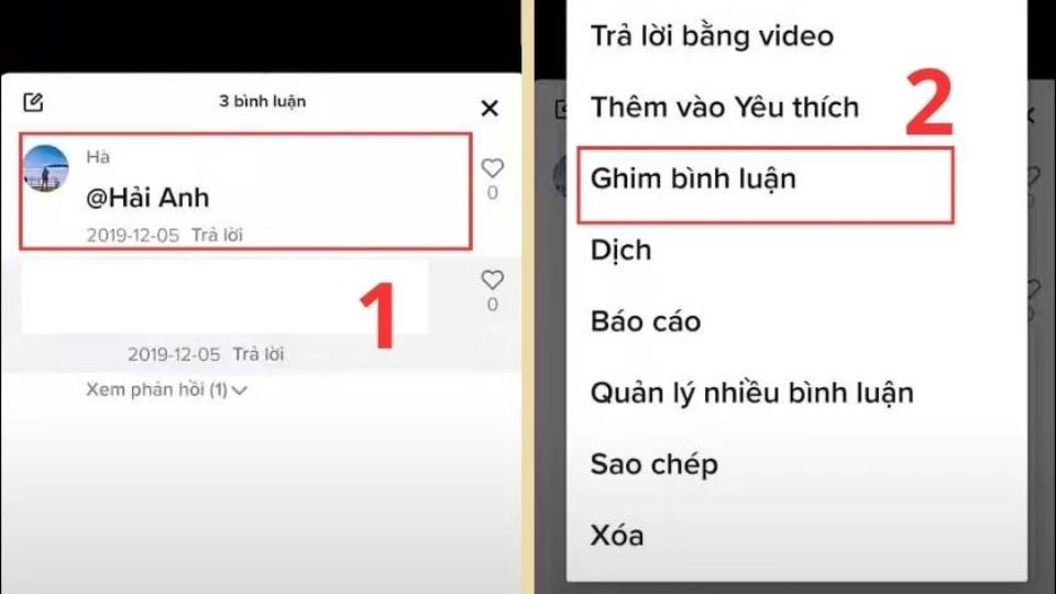 Cách ghim bình luận trên TikTok với Android