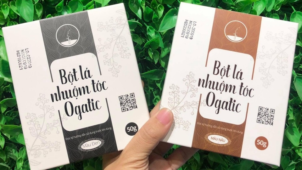 Bột lá nhuộm tóc Ogatic được chiết xuất từ các loại lá cây thiên nhiên