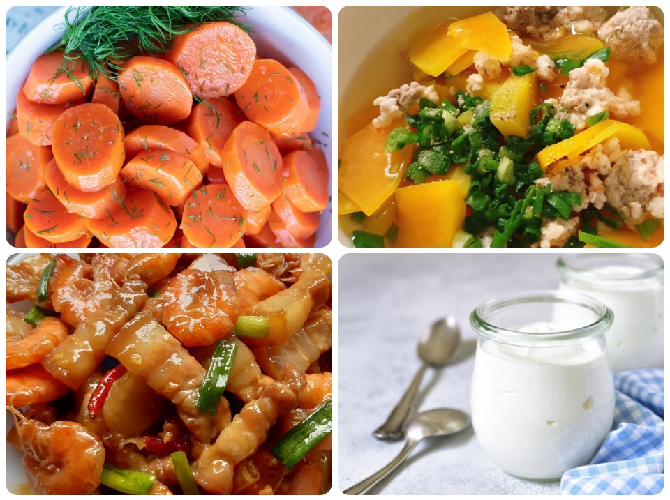 Thực đơn ở cử với đầy đủ vitamin A