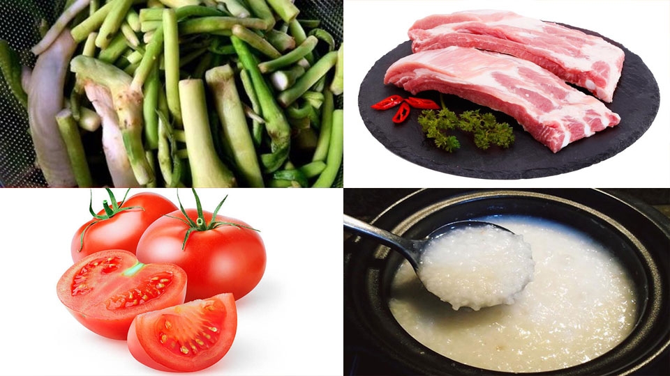 Nguyên liệu cần có cho món canh ngó khoai nấu mẻ