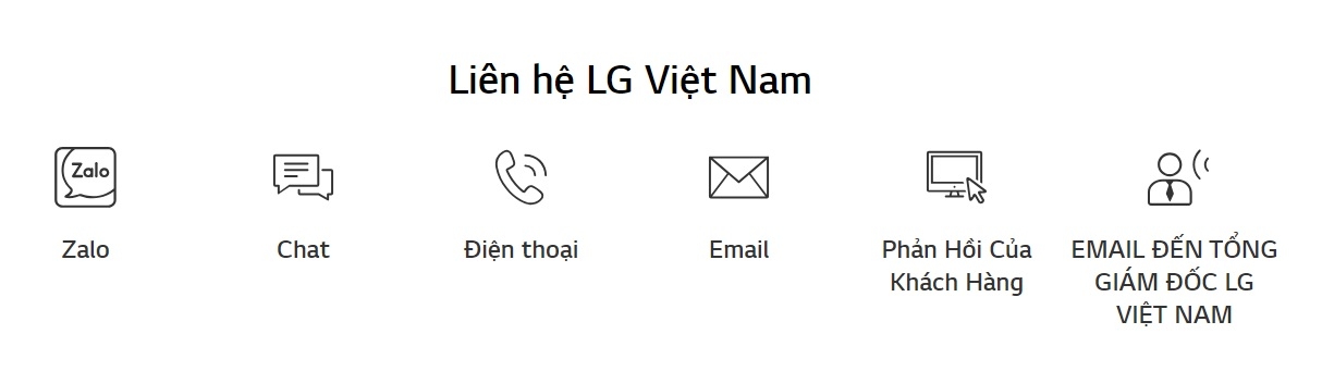 Các công cụ giúp bạn liên hệ với tổng đài LG