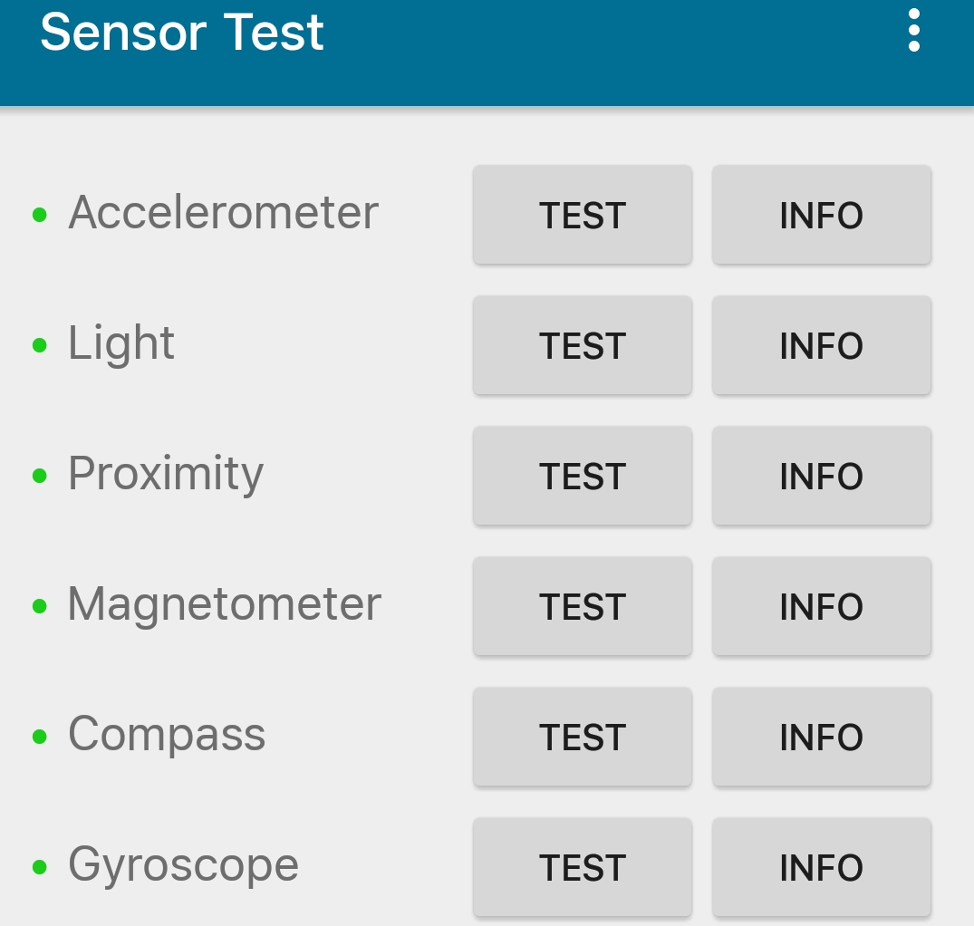 Kiểm tra cảm biến bằng Sensor Test