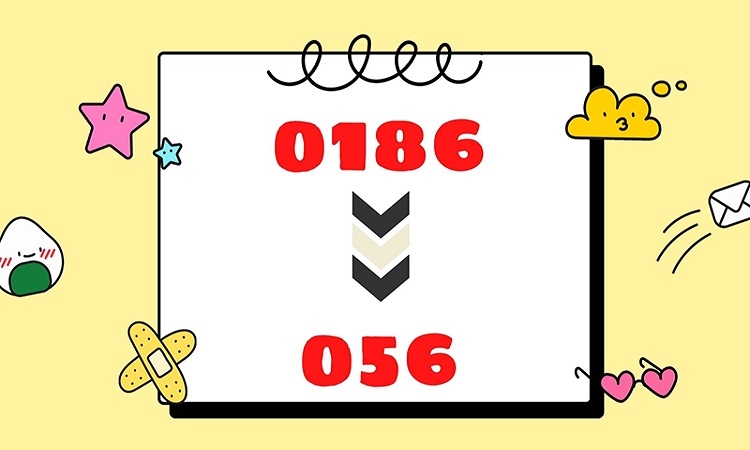 Đầu số 0186 chuyển thành 056
