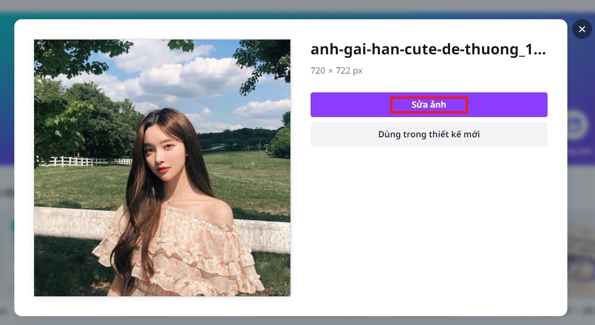 Nhấn chọn “Sửa ảnh”