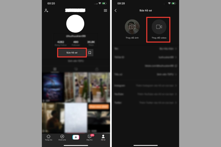 Đổi ảnh diện TikTok bằng video