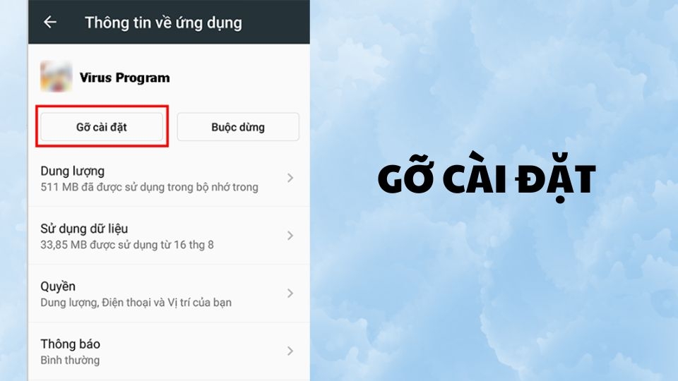 Bước 3: Gỡ cài đặt
