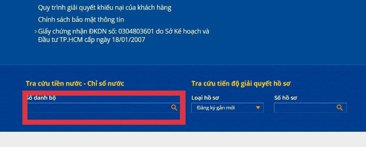 Nhập số danh bộ trên website