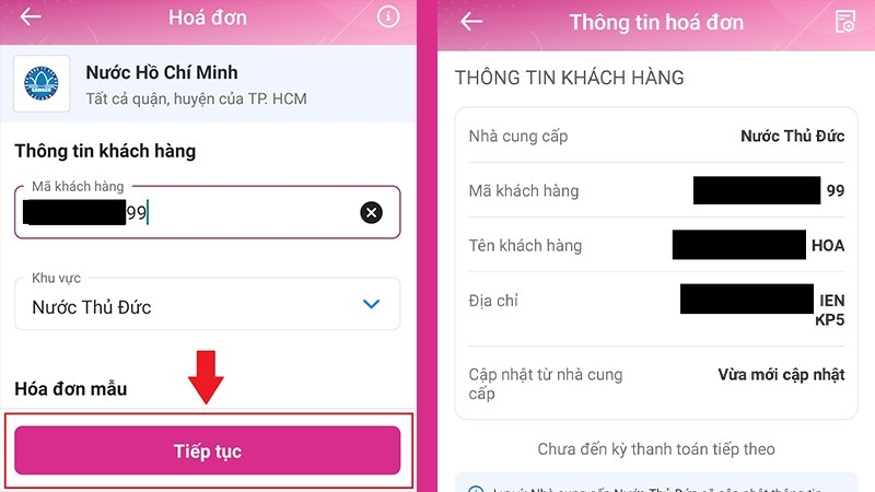 Tra cứu tiền nước bằng MoMo đơn giản