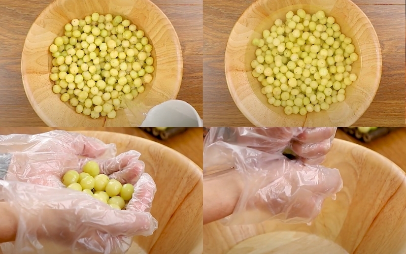 Các bước làm mứt chùm ruột lắc muối ớt 1