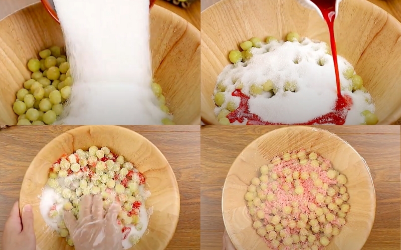 Các bước làm mứt chùm ruột lắc muối ớt 2