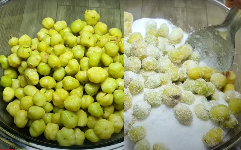 Các bước làm mứt chùm ruột ngào ớt cay 2