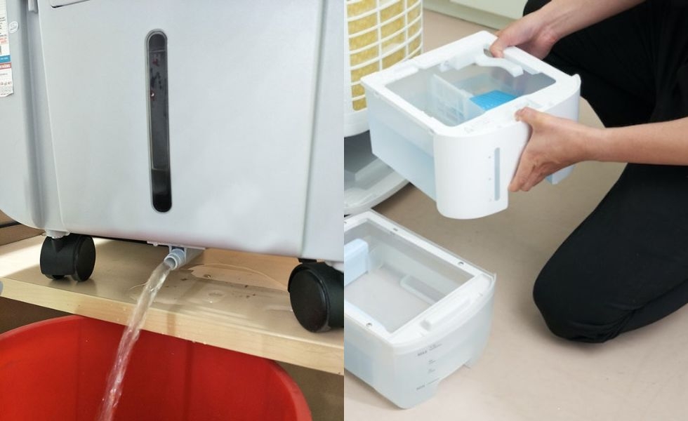 Vệ sinh khoang chứa nước quạt hơi nước