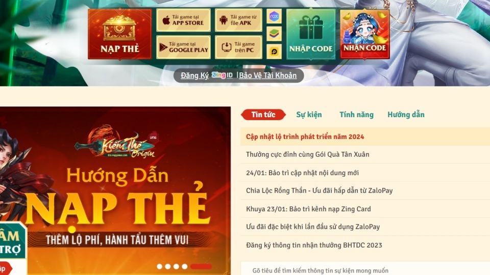 Vào website để theo dõi và nhận thêm code