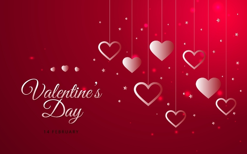 Background Valentine kèm chữ 3