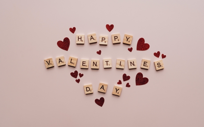 Background Valentine kèm chữ 5