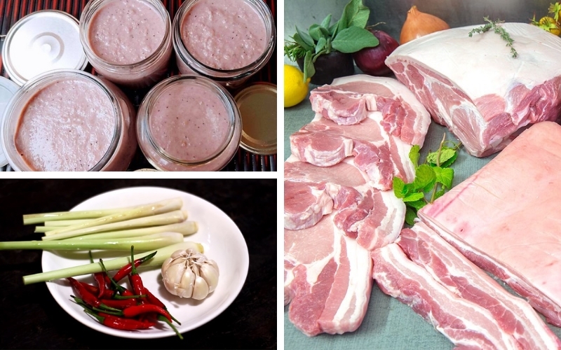 Nguyên liệu làm thịt ba rọi xào mắm ruốc thơm ngon