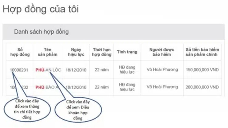tra cứu thông tin hợp đồng bảo hiểm Prudential (hình 13)