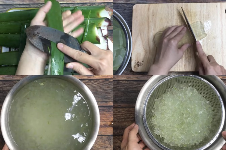 Cách nấu nha đam đường phèn không đắng, không nhớt thơm ngon, hấp dẫn, hợp khẩu vị của nhiều người hình 2