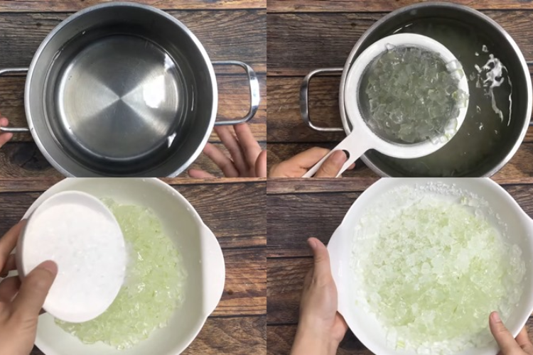 Cách nấu nha đam đường phèn không đắng, không nhớt thơm ngon, hấp dẫn, hợp khẩu vị của nhiều người hình 4