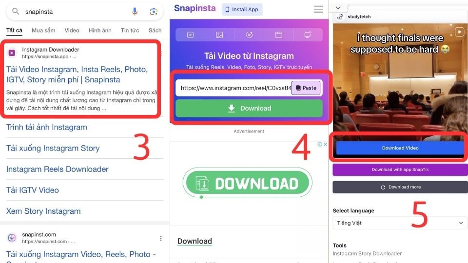 Cuối cùng, nhấn vào nút 'Download', chọn Download video