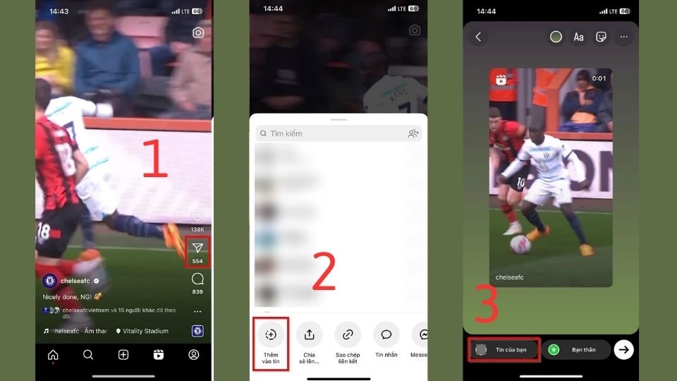 Cách chia sẻ video Reels lên story nhanh chóng