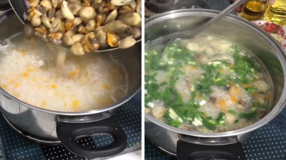 Nấu cháo sò lông