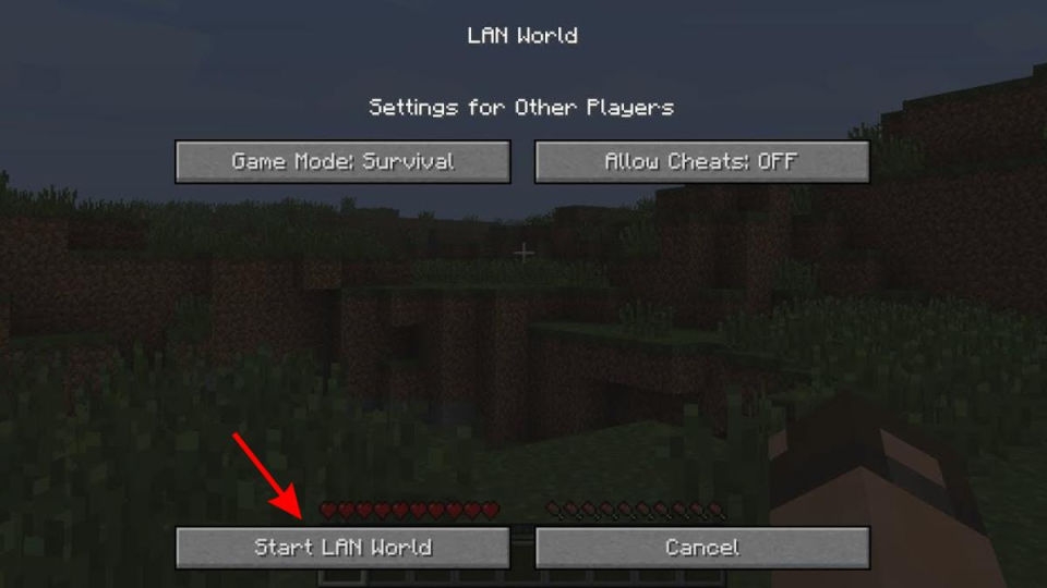 Chọn Start LAN World