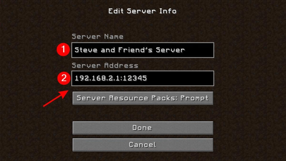 Nhập đầy đủ tên, IP máy chủ và kết nối