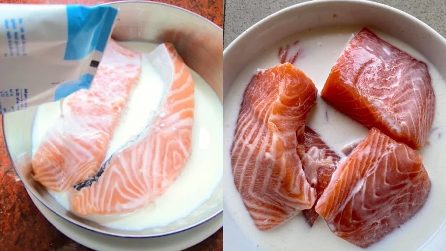 cách sơ chế cá hồi hình 8