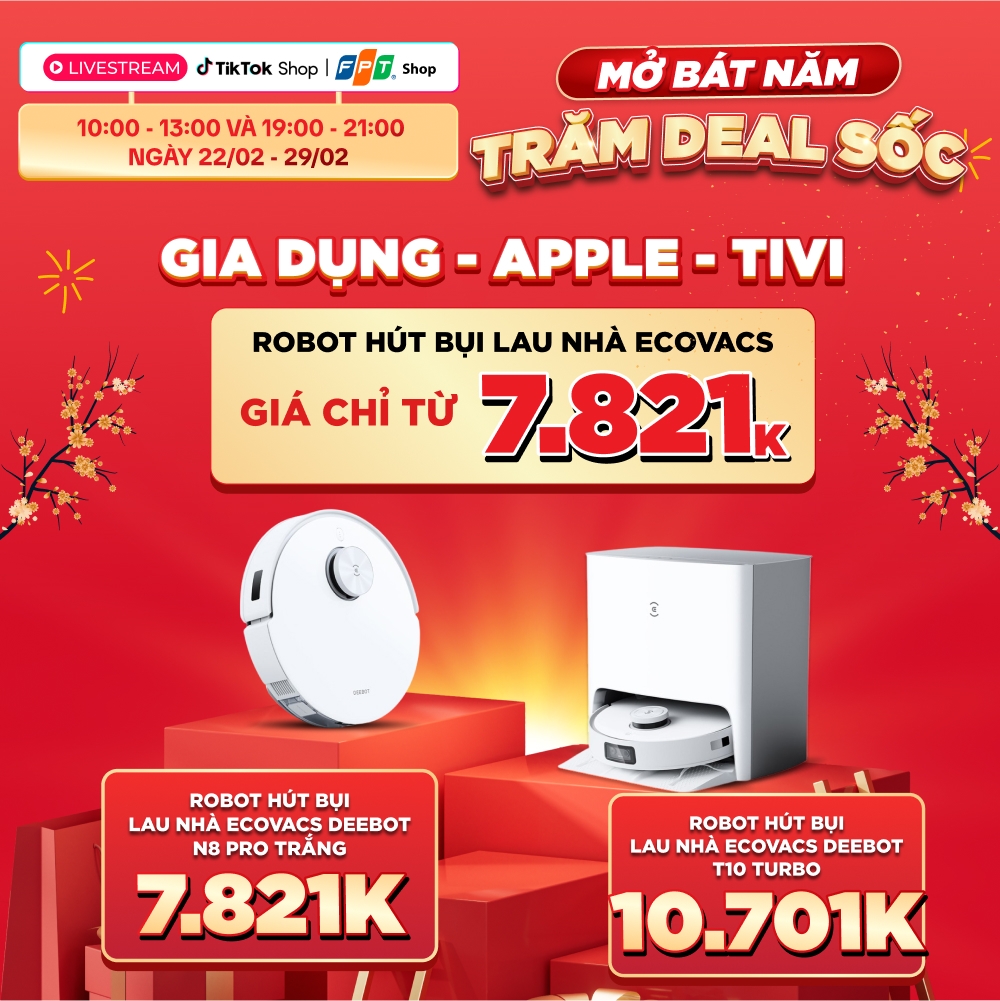 Robot hút bụi lau nhà Ecovacs giá chỉ từ 7.821.000 đồng