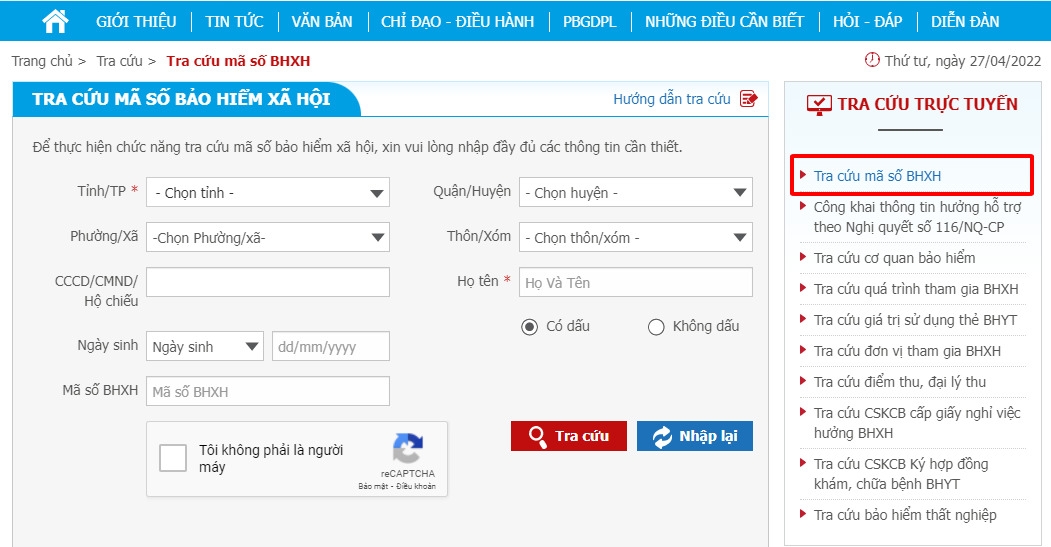 Tra cứu BHYT bằng CMND (2)