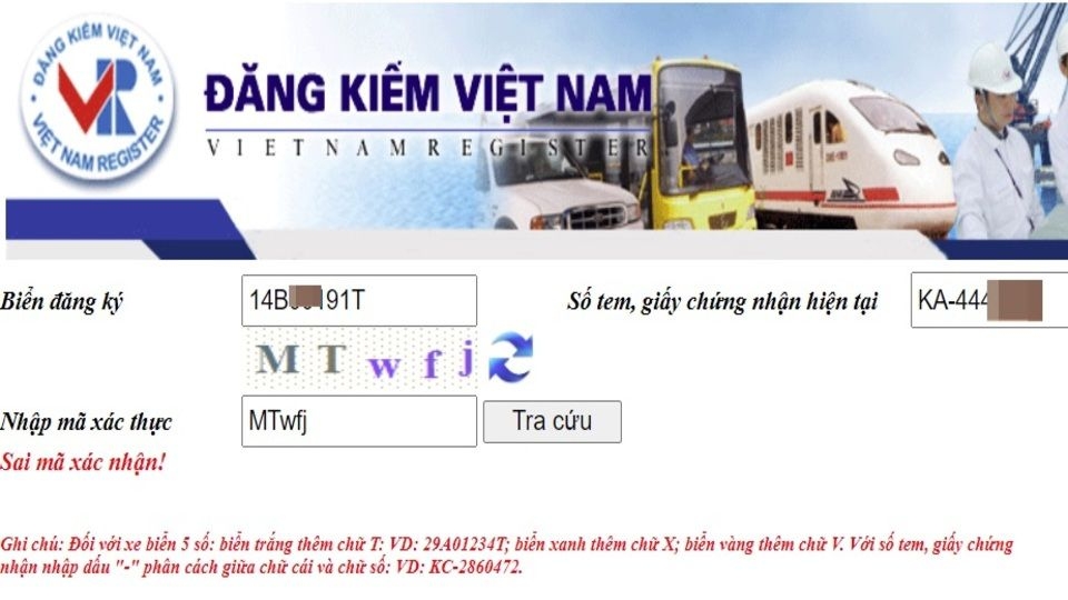 Nhấn nút tra cứu