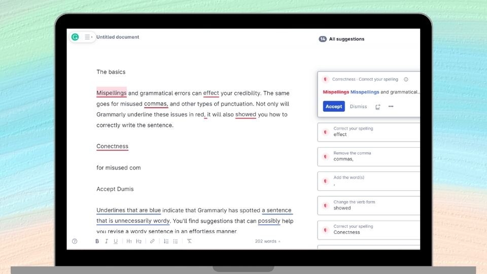 Grammarly cung cấp nhiều gợi ý chỉnh sửa ngữ pháp