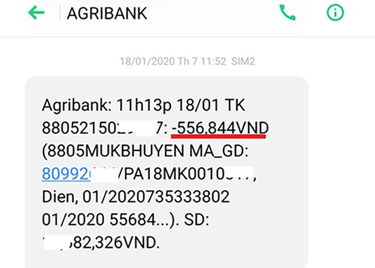 Cách đăng ký SMS Banking Agribank qua điện thoại (hình 3)