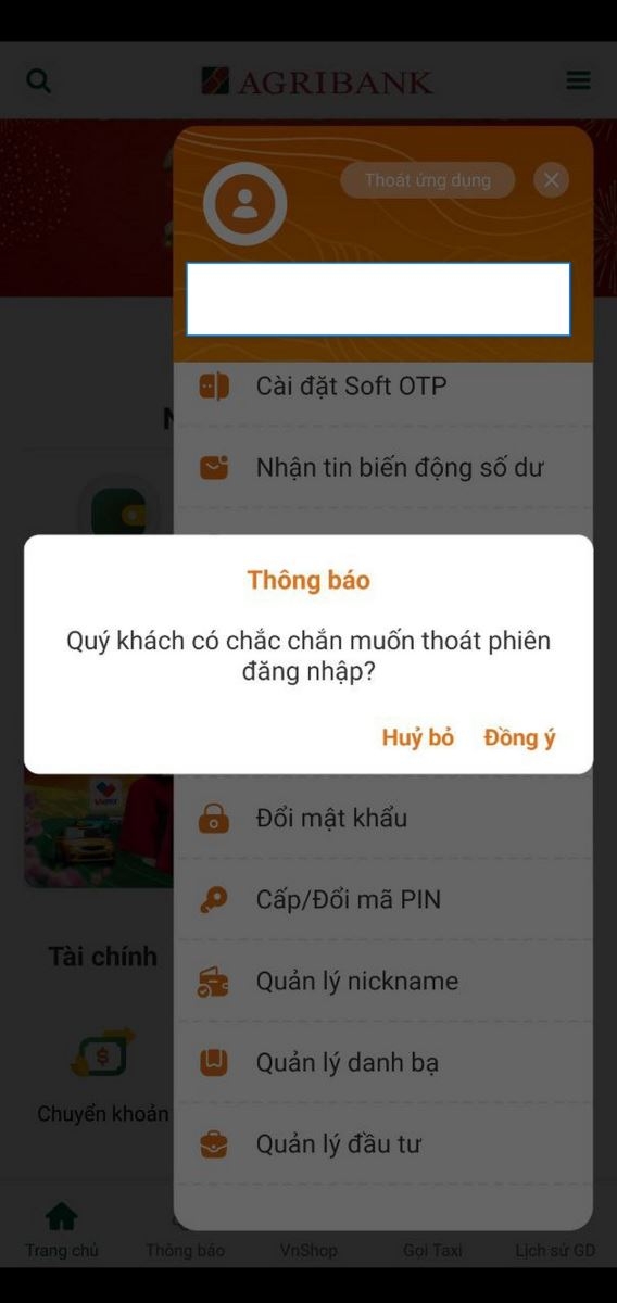cách đăng xuất tài khoản agribank trên điện thoại - hình 2
