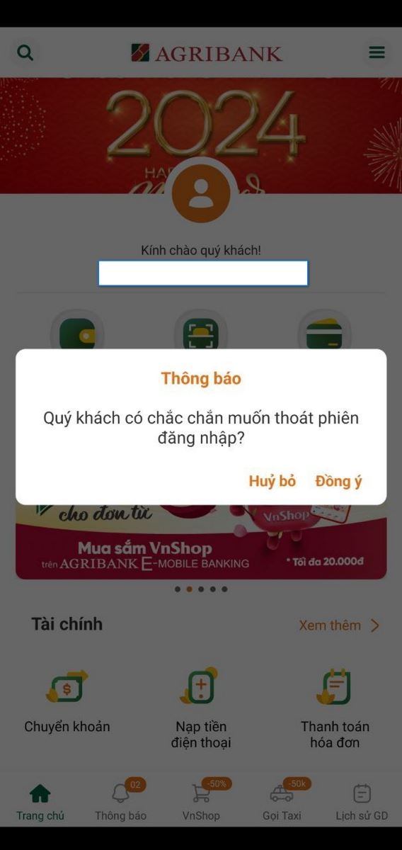 cách đăng xuất tài khoản agribank trên điện thoại - hình 3