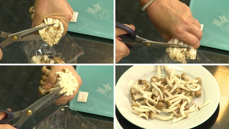 Preparación de los champiñones