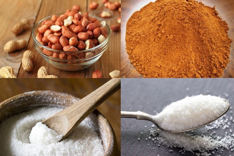 Nguyên liệu làm món lạc rang húng lìu