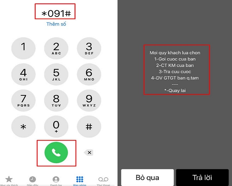 Tra cứu chương trình khuyến mãi Vina bằng USSD