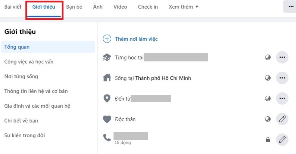 Truy cập vào mục giới thiệu