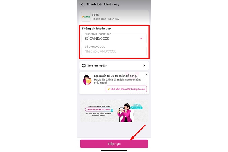 tra cứu khoản vay OCB (hình 14)