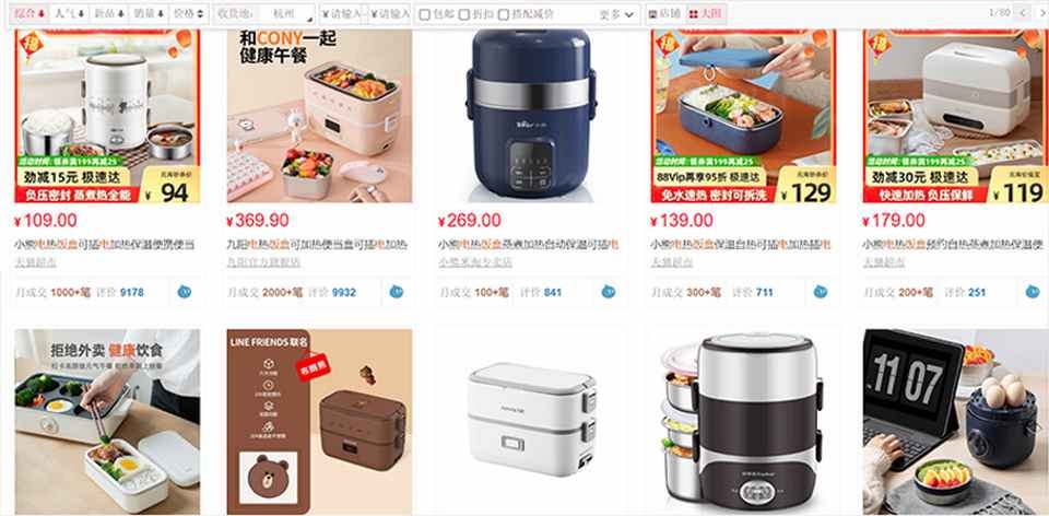 Tmall cung cấp nhiều loại sản phẩm khác nhau