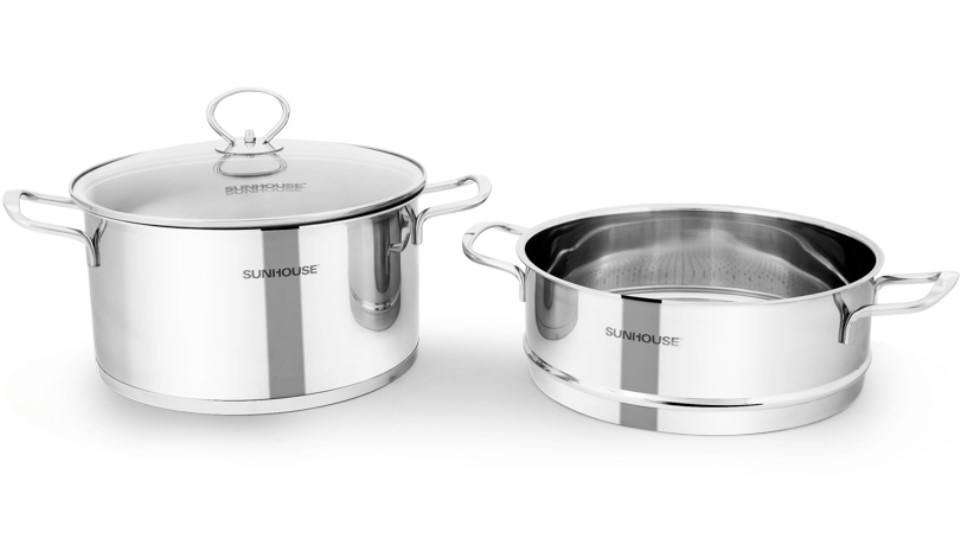 Bộ nồi hấp xửng inox nắp inox 26 cm Green Cook GCST01-26IH