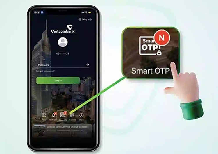 Cách đăng nhập Vietcombank trên điện thoại khác (hình 19)