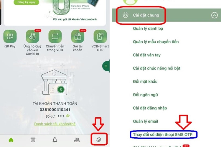 Cách đăng nhập Vietcombank trên điện thoại khác (hình 9)
