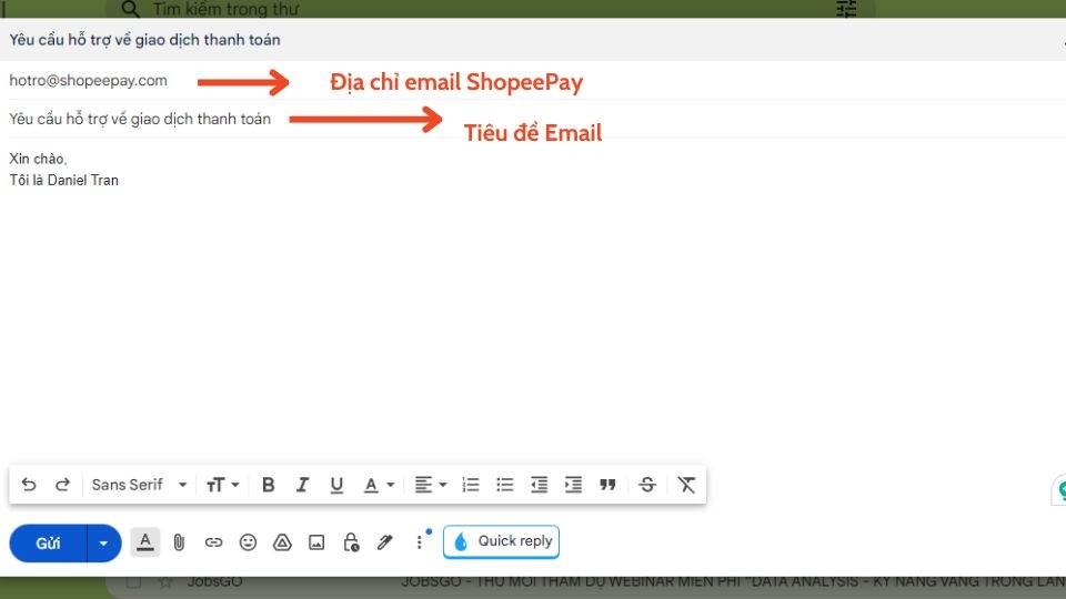 Gửi email đến địa chỉ sau: hotro@shopeepay.com.